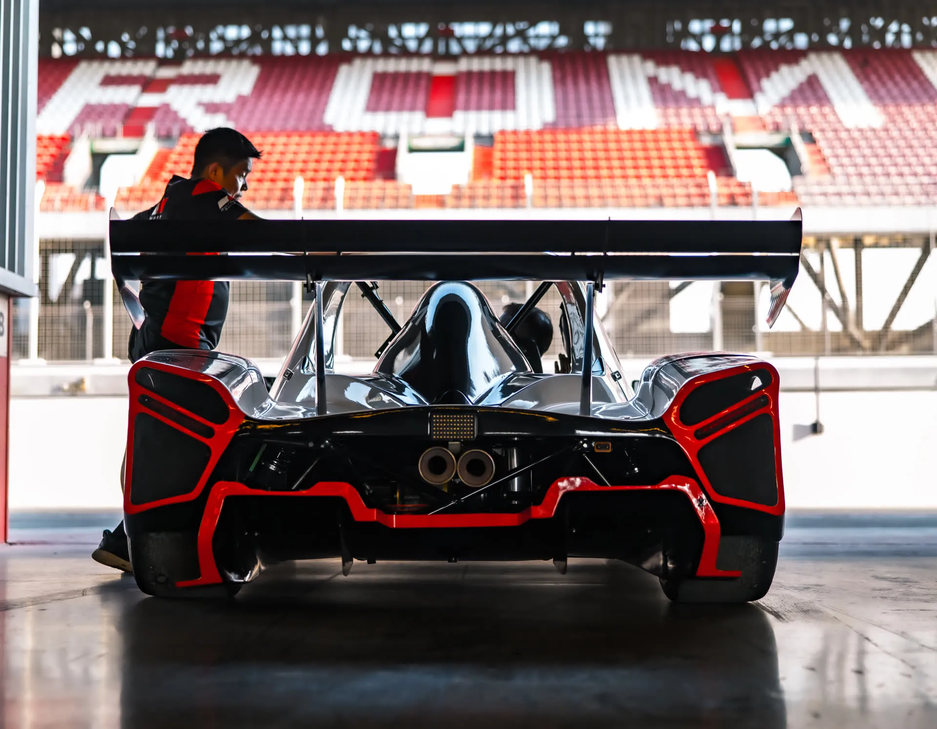 Race car rear view